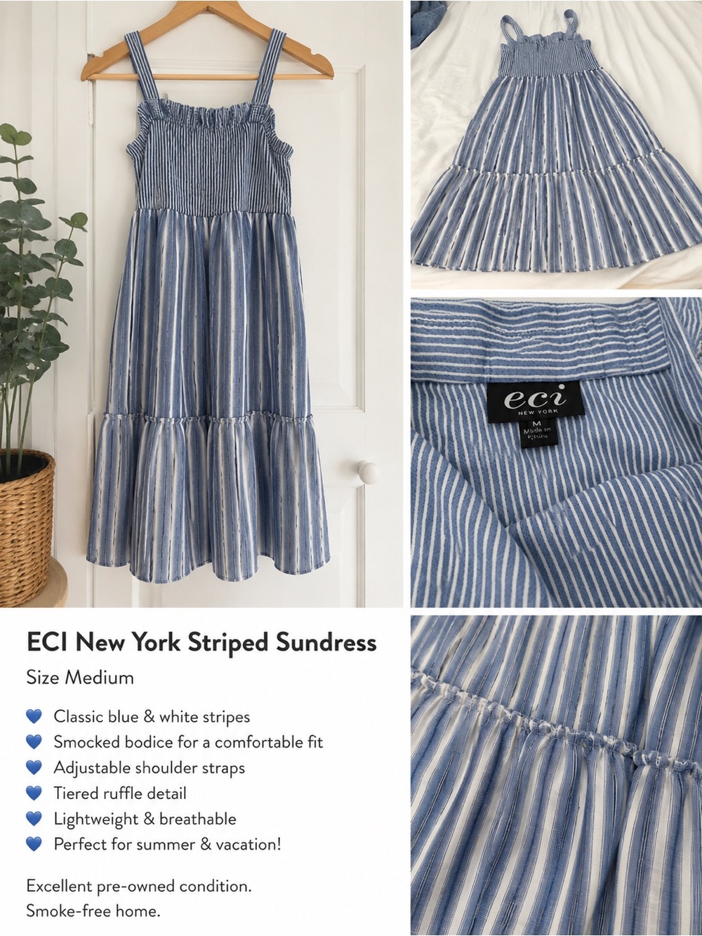 Blue & White Striped Sundress